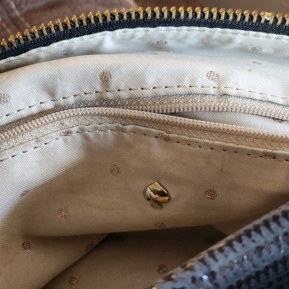 SOLD Kate Spade Handbag - Gorgeous Blue/Gray color with Chain Straps - Picture 7 of 10